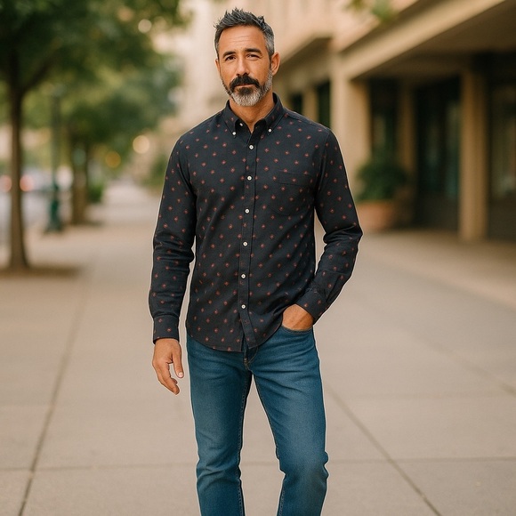 J. Crew Black Casual Button Down Shirt with Relaxed Fit - Picture 2 of 9